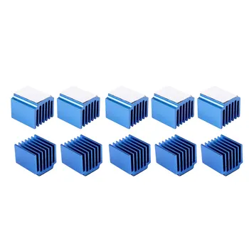 10 шт. Детали 3D-принтера Синий Алюминиевый Радиатор Шагового Драйвера Для TMC2100 LV8729 TMC2208 TMC2130