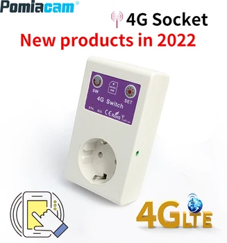 Розетка для управления SIM-картой 4G 16A SMS Smart Power Socket Интеллектуальный контроллер розетки с датчиком температуры