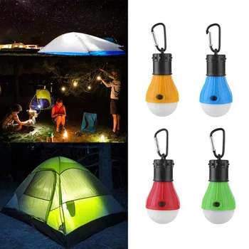 Мини-светодиодная лампа, Портативный походный фонарь с подвесным крючком, 3 режима, Водонепроницаемое аварийное освещение палатки на открытом воздухе для рыбалки