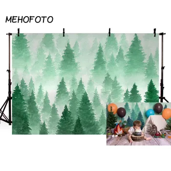 MEHOFOTO Акварельный фон для Рождественской елки, фотография На фоне Зеленого леса, детский портрет, Фотобудка, реквизит для фотосъемки Новорожденных