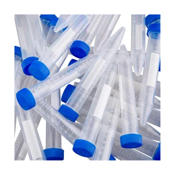 Конические центрифужные пробирки 15 МЛ, 100 шт, стерильные пластиковые пробирки с завинчивающимися крышками, полипропиленовый контейнер
