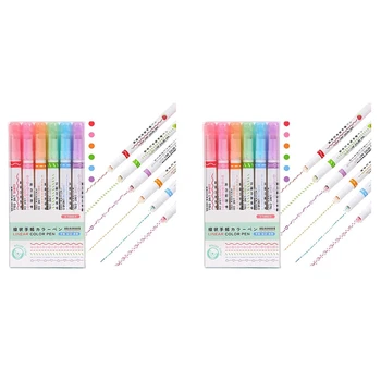 Набор маркеров кривой из 12 предметов с 6 наконечниками различной формы кривой, разноцветными ручками кривой, маркером различных цветов