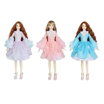 Прекрасная кукла с платьем DIY Игрушка 23 Сустава Кукольная обувь Макияж Одевающаяся кукла для девочек