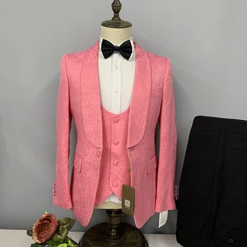Высокое качество (пиджак + жилет + Брюки), мужской простой деловой Элегантный модный костюм джентльмена для свадебной вечеринки, тонкий комплект из 3 предметов