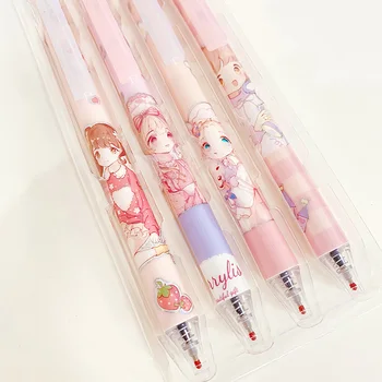 3 шт., гелевая ручка для печати с изображением милых аниме 