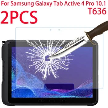 2 Упаковки Защитной пленки Из Закаленного Стекла 9H Для Samsung Galaxy Tab Active 4 Pro 10,1 Дюймов T636 2022 Защитная Пленка Для планшета