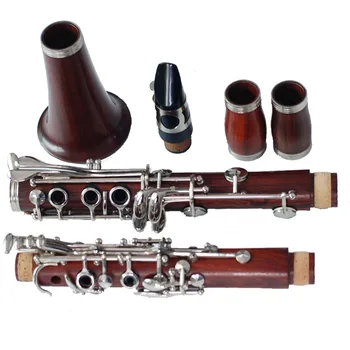 2023 Новейший Горячий Кларнет из розового дерева, Никелированный, 17 клавишный Bb-кларнет В музыкальном инструменте