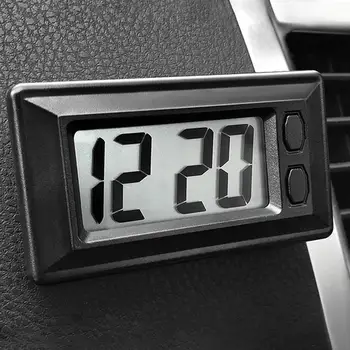 Цифровые часы на приборной панели мини-автомобиля, Автомобильные самоклеящиеся часы из АБС-пластика, Маленькие часы с цифровым дисплеем, работающие на батарейках, Автомобильные аксессуары