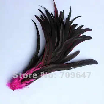 Plumas Decoracion!  50 шт./лот, 10-12 дюймов, 25-30 см, хвостовые перья цвета фуксии, ярко-розовые хвостовые перья петуха, розовое перо