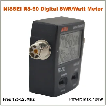 Горячая продажа NISSEI RS-50 RS50 Цифровой КСВ/Ваттметр Измеритель мощности 125-525 МГц 120 Вт UHF/VHF M Тип Разъема для двухстороннего радио