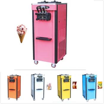 Коммерческая машина для производства мягкого мороженого с тремя головками, Вертикальная машина для производства мороженого из нержавеющей стали, Оборудование для производства мороженого