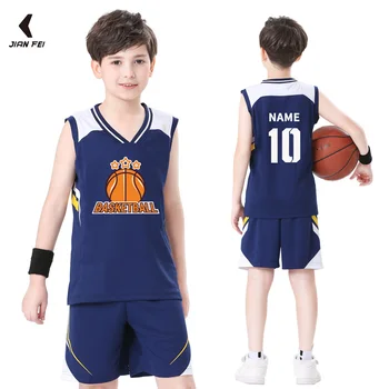 Детская баскетбольная майка, персонализированные комплекты баскетбольной формы для мальчиков и девочек, дышащая баскетбольная рубашка из полиэстера для детей