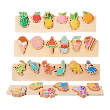 Деревянная игрушка-головоломка для детей с мультяшной тематикой, подходящая по форме доска-головоломка, развивающая обучающая игрушка, подарок ребенку