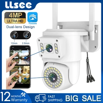 LLSEE, 8MP, камера видеонаблюдения 4K WIFI, беспроводная камера Yoosee, PTZ наружная IP-камера безопасности, цветное ночное видение, отслеживание с помощью искусственного интеллекта
