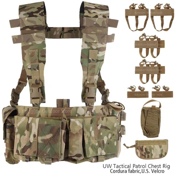 UW Тактический нагрудник, Военный охотничий жилет, патрульная сумка с внутренним функциональным расширением 8шт для хранения радиоприемника