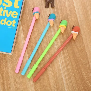 24 шт., креативная трехмерная гелевая ручка с силиконовой головкой для мороженого, милые студенческие мультяшные ручки, ручки для письма
