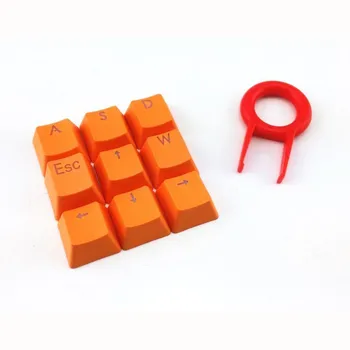 Оранжевые 9 клавиш из PBT С подсветкой, полупрозрачные колпачки для механической клавиатуры Cherry MX
