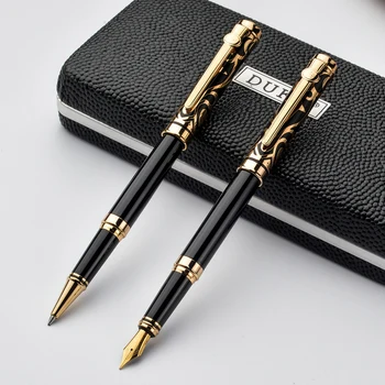 2 шт./лот Duke Luxury Gold 0,5 мм Авторучка + 0,7 мм Роликовая шариковая ручка для Ручек Любителей Рождественский подарок Бесплатная доставка