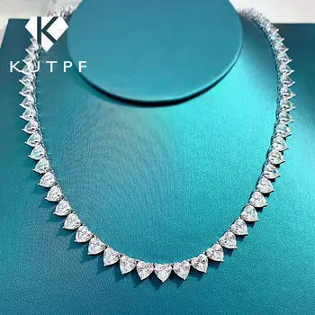 Ожерелье из муассанита с бриллиантом в форме сердца 72 карат с сертификатом Gra, теннисные ожерелья из стерлингового серебра 925 пробы, женское колье-чокер