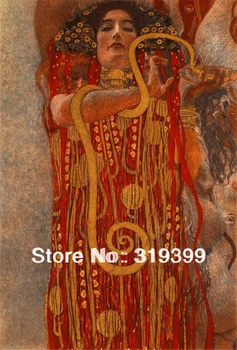 Репродукция картины маслом на льняном холсте, Гигиена (Деталь от Medicine, Бесплатная быстрая доставка, 100% ручная работа, Museum Q.