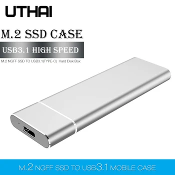 UTHAI T24 USB3.1 Type C для M.2 NGFF SSD Корпус M2 для USBC Мобильный жесткий диск Коробка Жесткий диск Чехол для 2230/2242/2260/2280 M2 с кабелем