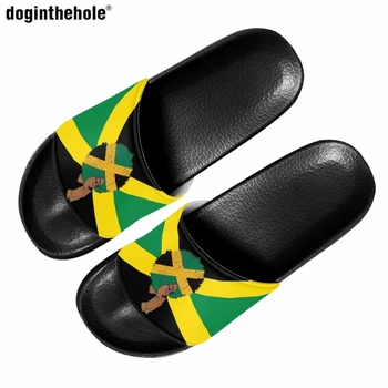 Женские тапочки с принтом флага Ямайки Doginthehole, Модные новые пляжные сандалии для отдыха и путешествий, пара домашних нескользящих тапочек