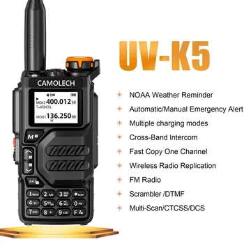 UV-K5 UV Двухстороннее радио 200CH Трехдиапазонное 136-174/350-400/400- портативное радио UVK5 Walkie Talkie с частотой 470 МГц