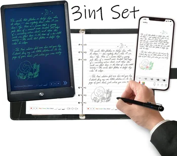 Набор для письма Ophaya Smart Pen 3в1, подарочный набор SyncPen: Ручка, блокнот с D-кодом, блокнот многоразового использования, Bluetooth, Беспроводной, iOS, Android