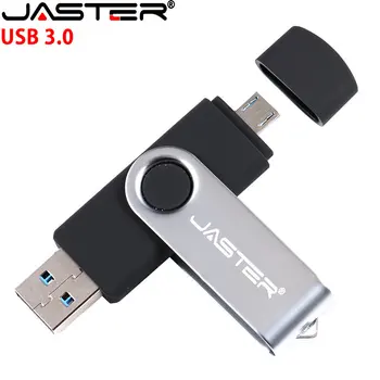JASTER Высокоскоростной флеш-накопитель 3,0 64 ГБ Вращающийся OTG USB Флэш-накопители 32 ГБ Черный Бесплатный Выгравированный Логотип 16 ГБ Memory Stick Праздничный Подарок