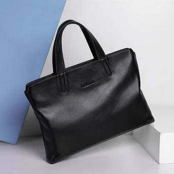 мужская сумка zzingia из натуральной кожи, мужская сумка в горизонтальном стиле, деловая мужская сумка для документов baotou, многослойная сумка для компьютера из воловьей кожи