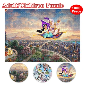 Disney Aladdin Jigsaw Puzzle 1000 Деталей, игра-головоломка, Деревянные сборные пазлы для взрослых, игрушки для детей, Детские Домашние игры, игрушки