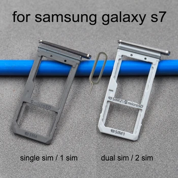 Для Samsung Galaxy S7 G930 G930F G930FD G930A G930P Оригинальный Корпус телефона Новый Адаптер для SIM-карты и держатель лотка для карт Micro SD