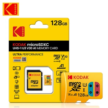 Игровая карта памяти KODAK 256GB 128G 4K V30 U3 Mini TF Card 128gb 256gb SDHC Micro SD Card Class 10 Высокоскоростная TF Флэш-карта памяти