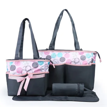 2023 новая большая вместительная сумка для мамы с бантом, комплект из четырех предметов, сумка для подгузников для беременных, переносная сумка для путешествий
