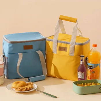 Портативная термосумка большой емкости для ланча для женщин, сумка для пикника, дорожный холодильник, пакет со льдом, Бенто, сумки для хранения продуктов, сумка